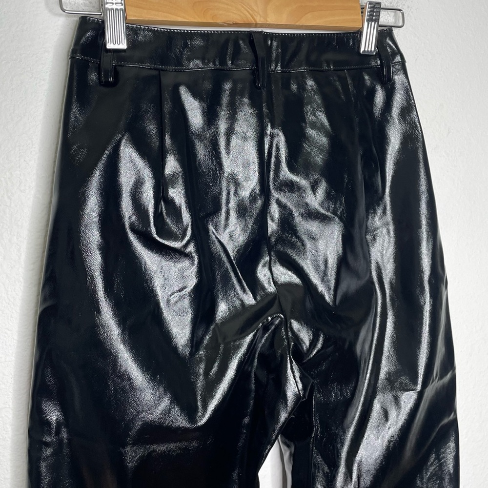 I.AM.GIA Nikole Black‎ Faux Leather Exposed Front Zip PVC Skinny Straight Pants - Picture 11 of 12